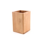 Toothbrush Holder, Gedy BA98-35, Square Natural Wood Tumbler